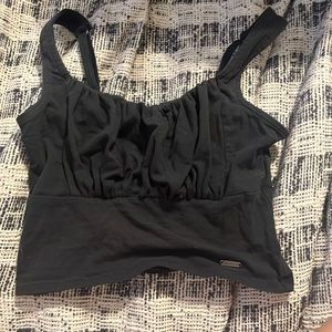 Hollister black crop top size xxs but fits up to a small